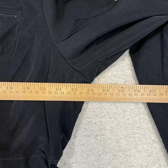 Liz Claiborne Womens Black Anorak Jacket Leopard Lining XL Drawstring Waist - Picture 9 of 12